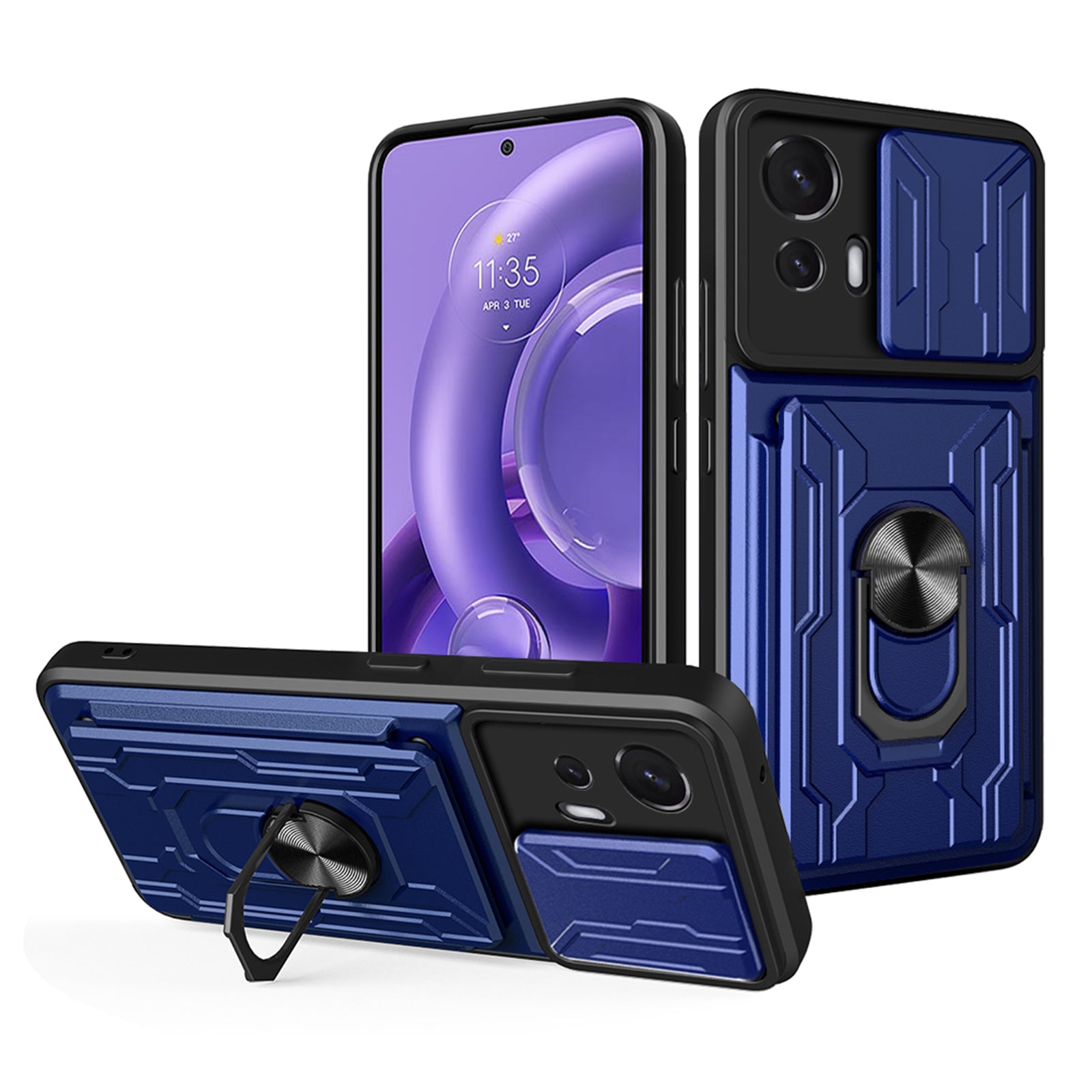 Nárazuvzdorný kryt na telefon pro Motorola Edge 30 Neo 5G Ring Kickstand Pouzdro na telefon s posuvným držákem na ochranu fotoaparátu Nárazuvzdorný kryt na telefon pro Motorola Edge 30 Neo 5G Ring Kickstand Pouzdro na telefon s posuvným držákem na ochranu fotoaparátu